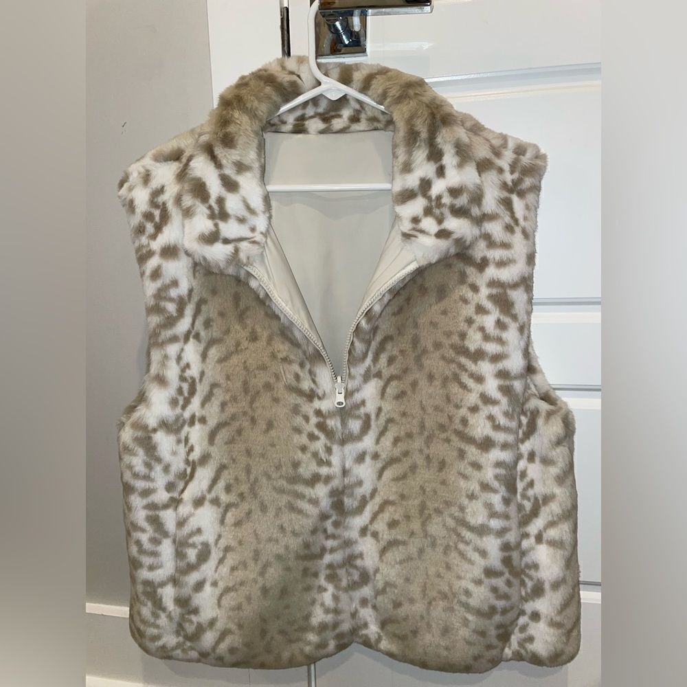 Animal Print Faux Fur Vest